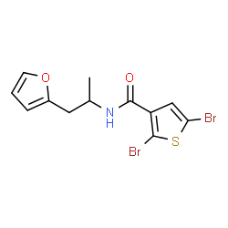 ChemSpider 2D Image | 2,5-Dibromo-N-[1-(2-furyl)-2-propanyl]-3-thiophenecarboxamide | C12H11Br2NO2S