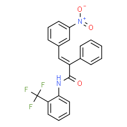 ChemSpider 2D Image | (2E)-3-(3-Nitrophenyl)-2-phenyl-N-[2-(trifluoromethyl)phenyl]acrylamide | C22H15F3N2O3