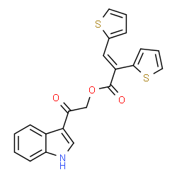 ChemSpider 2D Image | 2-(1H-Indol-3-yl)-2-oxoethyl (2Z)-2,3-di(2-thienyl)acrylate | C21H15NO3S2