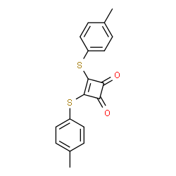 ChemSpider 2D Image | 3,4-Bis[(4-methylphenyl)thio]cyclobut-3-ene-1,2-dione | C18H14O2S2