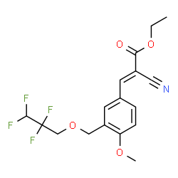 ChemSpider 2D Image | Ethyl (2E)-2-cyano-3-{4-methoxy-3-[(2,2,3,3-tetrafluoropropoxy)methyl]phenyl}acrylate | C17H17F4NO4