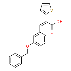 ChemSpider 2D Image | (2E)-3-[3-(benzyloxy)phenyl]-2-thien-2-ylacrylic acid | C20H16O3S