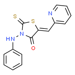 ChemSpider 2D Image | (5Z)-3-Anilino-5-(2-pyridinylmethylene)-2-thioxo-1,3-thiazolidin-4-one | C15H11N3OS2