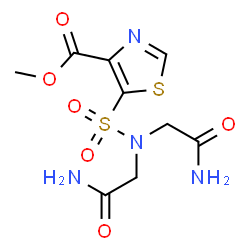 ChemSpider 2D Image | Methyl 5-[bis(2-amino-2-oxoethyl)sulfamoyl]-1,3-thiazole-4-carboxylate | C9H12N4O6S2
