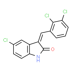 ChemSpider 2D Image | (3Z)-5-Chloro-3-(2,3-dichlorobenzylidene)-1,3-dihydro-2H-indol-2-one | C15H8Cl3NO