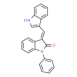 ChemSpider 2D Image | (3E)-3-(1H-Indol-3-ylmethylene)-1-phenyl-1,3-dihydro-2H-indol-2-one | C23H16N2O