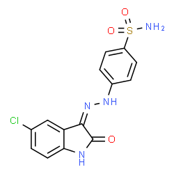 ChemSpider 2D Image | 4-[(2Z)-2-(5-Chloro-2-oxo-1,2-dihydro-3H-indol-3-ylidene)hydrazino]benzenesulfonamide | C14H11ClN4O3S