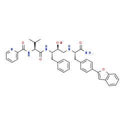 ChemSpider 2D Image | 4-(1-Benzofuran-2-yl)-Nalpha-[(2S,3S)-2-hydroxy-4-phenyl-3-{[N-(2-pyridinylcarbonyl)-L-valyl]amino}butyl]-L-phenylalaninamide | C38H41N5O5