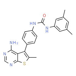 ChemSpider 2D Image | 1-[4-(4-Amino-6-methylthieno[2,3-d]pyrimidin-5-yl)phenyl]-3-(3,5-dimethylphenyl)urea | C22H21N5OS