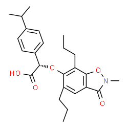 ChemSpider 2D Image | (2S)-(4-Isopropylphenyl)[(2-methyl-3-oxo-5,7-dipropyl-2,3-dihydro-1,2-benzoxazol-6-yl)oxy]acetic acid | C25H31NO5