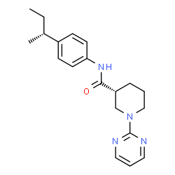 ChemSpider 2D Image | (3R)-N-{4-[(2R)-2-Butanyl]phenyl}-1-(2-pyrimidinyl)-3-piperidinecarboxamide | C20H26N4O