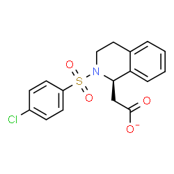 ChemSpider 2D Image | {(1R)-2-[(4-Chlorophenyl)sulfonyl]-1,2,3,4-tetrahydro-1-isoquinolinyl}acetate | C17H15ClNO4S