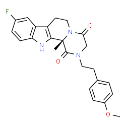 ChemSpider 2D Image | (12bS)-9-Fluoro-2-[2-(4-methoxyphenyl)ethyl]-12b-methyl-2,3,6,7,12,12b-hexahydropyrazino[1',2':1,2]pyrido[3,4-b]indole-1,4-dione | C24H24FN3O3
