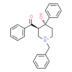 ChemSpider 2D Image | (3R,4R)-3-Benzoyl-1-benzyl-4-hydroxy-4-phenylpiperidinium | C25H26NO2