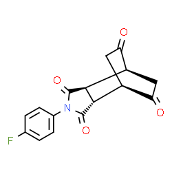 ChemSpider 2D Image | (1R,2S,6S,7S)-4-(4-Fluorophenyl)-4-azatricyclo[5.2.2.0~2,6~]undecane-3,5,8,10-tetrone | C16H12FNO4