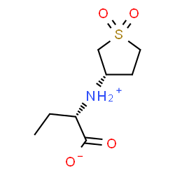 ChemSpider 2D Image | (2S)-2-{[(3S)-1,1-Dioxidotetrahydro-3-thiophenyl]ammonio}butanoate | C8H15NO4S