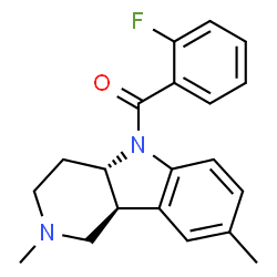 ChemSpider 2D Image | [(4aS,9bS)-2,8-Dimethyl-1,2,3,4,4a,9b-hexahydro-5H-pyrido[4,3-b]indol-5-yl](2-fluorophenyl)methanone | C20H21FN2O