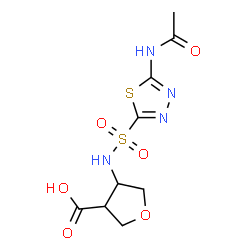 ChemSpider 2D Image | 4-{[(5-Acetamido-1,3,4-thiadiazol-2-yl)sulfonyl]amino}tetrahydro-3-furancarboxylic acid | C9H12N4O6S2