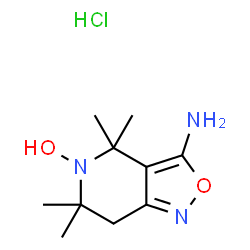 ChemSpider 2D Image | 3-Amino-4,4,6,6-tetramethyl-6,7-dihydro[1,2]oxazolo[4,3-c]pyridin-5(4H)-ol hydrochloride (1:1) | C10H18ClN3O2