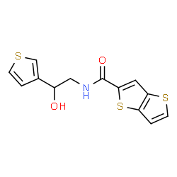 ChemSpider 2D Image | N-[2-Hydroxy-2-(3-thienyl)ethyl]thieno[3,2-b]thiophene-2-carboxamide | C13H11NO2S3