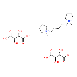 ChemSpider 2D Image | 1,1'-(1,5-Pentanediyl)bis(1-methylpyrrolidinium) bis[(2S,3R)-3-carboxy-2,3-dihydroxypropanoate] | C23H42N2O12
