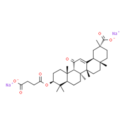 ChemSpider 2D Image | Disodium (3beta,8alpha,9beta,14beta,18alpha)-3-[(3-carboxylatopropanoyl)oxy]-11-oxoolean-12-en-29-oate | C34H48Na2O7
