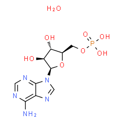 ChemSpider 2D Image | 9-(5-O-Phosphono-beta-D-arabinofuranosyl)-9H-purin-6-amine hydrate (1:1) | C10H16N5O8P