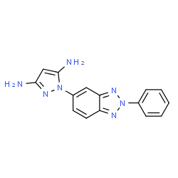 ChemSpider 2D Image | 1-(2-Phenyl-2H-benzotriazol-5-yl)-1H-pyrazole-3,5-diamine | C15H13N7
