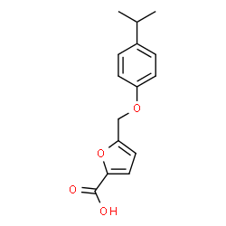 ChemSpider 2D Image | 5-[(4-Isopropylphenoxy)methyl]-2-furoic acid | C15H16O4