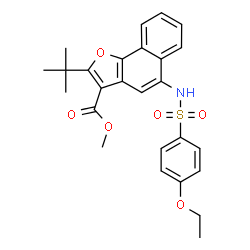 ChemSpider 2D Image | Methyl 5-{[(4-ethoxyphenyl)sulfonyl]amino}-2-(2-methyl-2-propanyl)naphtho[1,2-b]furan-3-carboxylate | C26H27NO6S