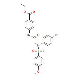 ChemSpider 2D Image | Ethyl 4-({N-(4-chlorophenyl)-N-[(4-methoxyphenyl)sulfonyl]glycyl}amino)benzoate | C24H23ClN2O6S