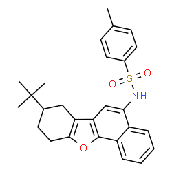 ChemSpider 2D Image | 4-Methyl-N-[8-(2-methyl-2-propanyl)-7,8,9,10-tetrahydrobenzo[b]naphtho[2,1-d]furan-5-yl]benzenesulfonamide | C27H29NO3S