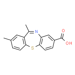 ChemSpider 2D Image | 2,11-Dimethyldibenzo[b,f][1,4]thiazepine-8-carboxylic acid | C16H13NO2S