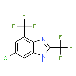 ChemSpider 2D Image | 6-Chloro-2,4-bis(trifluoromethyl)-1H-benzimidazole | C9H3ClF6N2
