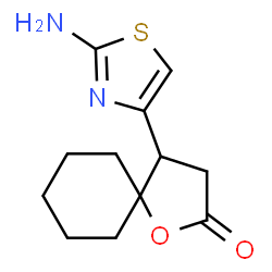 ChemSpider 2D Image | 4-(2-aminothiazol-4-yl)-1-oxaspiro[4.5]decan-2-one | C12H16N2O2S