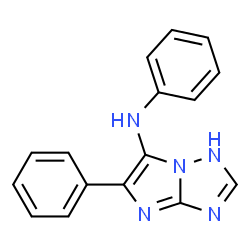 ChemSpider 2D Image | N,5-Diphenyl-1H-imidazo[1,2-b][1,2,4]triazol-6-amine | C16H13N5