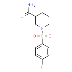 ChemSpider 2D Image | 1-[(4-Fluorophenyl)sulfonyl]-3-piperidinecarboxamide | C12H15FN2O3S