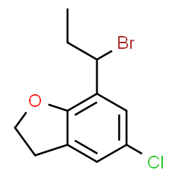 ChemSpider 2D Image | 7-(1-Bromopropyl)-5-chloro-2,3-dihydro-1-benzofuran | C11H12BrClO