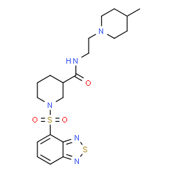 ChemSpider 2D Image | 1-(2,1,3-Benzothiadiazol-4-ylsulfonyl)-N-[2-(4-methyl-1-piperidinyl)ethyl]-3-piperidinecarboxamide | C20H29N5O3S2