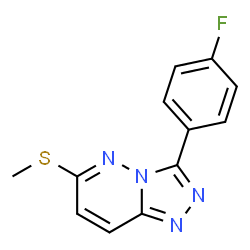 ChemSpider 2D Image | 3-(4-Fluorophenyl)-6-(methylsulfanyl)[1,2,4]triazolo[4,3-b]pyridazine | C12H9FN4S