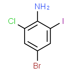 ChemSpider 2D Image | 4-Bromo-2-chloro-6-iodoaniline | C6H4BrClIN