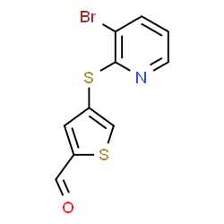 ChemSpider 2D Image | 4-[(3-Bromo-2-pyridinyl)sulfanyl]-2-thiophenecarbaldehyde | C10H6BrNOS2