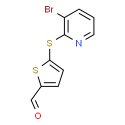 ChemSpider 2D Image | 5-[(3-Bromo-2-pyridinyl)sulfanyl]-2-thiophenecarbaldehyde | C10H6BrNOS2