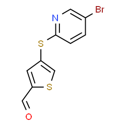 ChemSpider 2D Image | 4-[(5-Bromo-2-pyridinyl)sulfanyl]-2-thiophenecarbaldehyde | C10H6BrNOS2