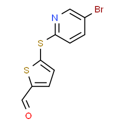 ChemSpider 2D Image | 5-[(5-Bromo-2-pyridinyl)sulfanyl]-2-thiophenecarbaldehyde | C10H6BrNOS2