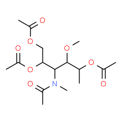 ChemSpider 2D Image | 1,2,5-Tri-O-acetyl-3-[acetyl(methyl)amino]-3,6-dideoxy-4-O-methylhexitol | C16H27NO8