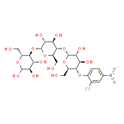 ChemSpider 2D Image | 4-O-(2-Chloro-4-nitrophenyl)-alpha-D-glucopyranosyl-(1->4)-alpha-D-glucopyranosyl-(1->4)-D-glucopyranose | C24H34ClNO18