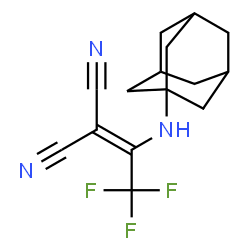 ChemSpider 2D Image | [1-(Adamantan-1-ylamino)-2,2,2-trifluoroethylidene]malononitrile | C15H16F3N3