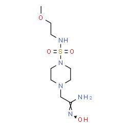 ChemSpider 2D Image | (1Z)-N'-Hydroxy-2-{4-[(2-methoxyethyl)sulfamoyl]-1-piperazinyl}ethanimidamide | C9H21N5O4S