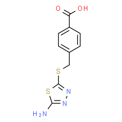ChemSpider 2D Image | 4-{[(5-Amino-1,3,4-thiadiazol-2-yl)sulfanyl]methyl}benzoic acid | C10H9N3O2S2